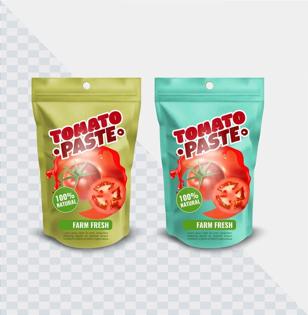 Saco de alumínio com zíper para molho de tomate