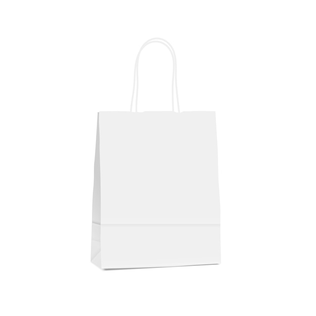 Vetor saco de papel de compras vazio branco