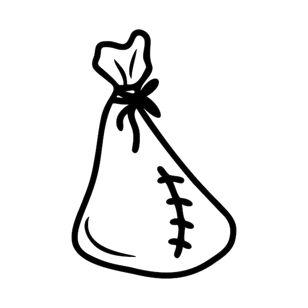 Saco mágico desenhado à mão isolado em um fundo branco