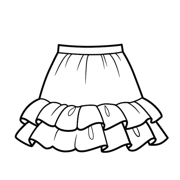 Vetor saia com ruffles curtos e fofinhos