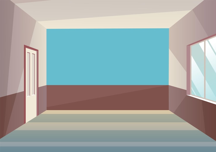 Vetor sala de aula vazia da escola conceito educacional interior da sala de aula ilustração da sala de treinamento para publicidade na web ou promoção na internet