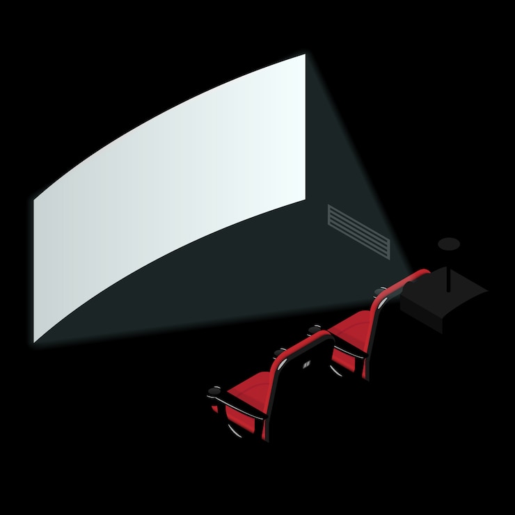 Vetor sala de cinema isométrica