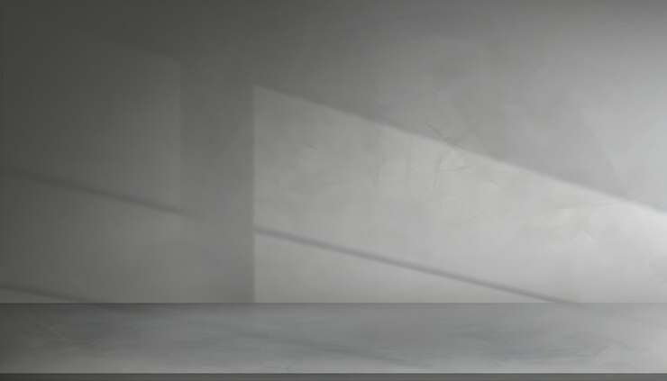 Vetor sala de concreto cinza minimalista com sombras