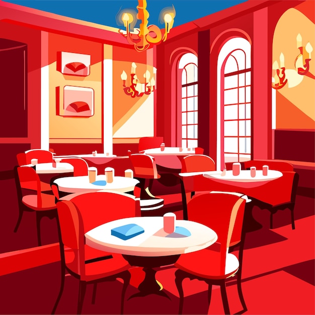 Sala de jantar no palácio real ilustração de desenho animado vetorial