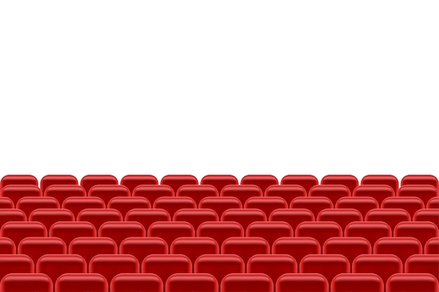 Sala de teatro com assentos para espectadores, ilustração isolada no fundo branco