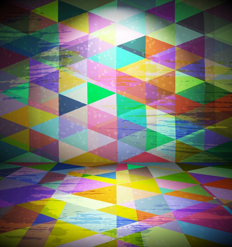 Vetor sala do clube com papel de parede triangular