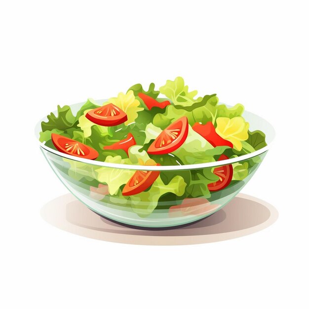 Vetor salada dieta comida fresca ilustração vetor orgânico saudável vegetal nutrição vegetariana