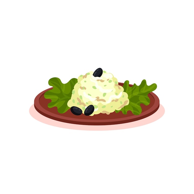 Salada snezhanka tradicional cozinha búlgara vector de prato de comida nacional ilustração isolada em fundo branco