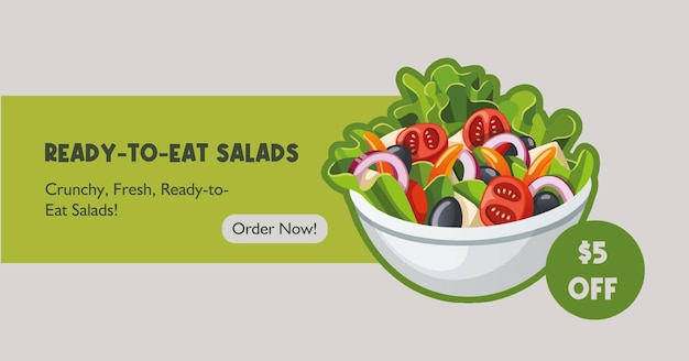 Saladas prontas para comer frescas e crocantes