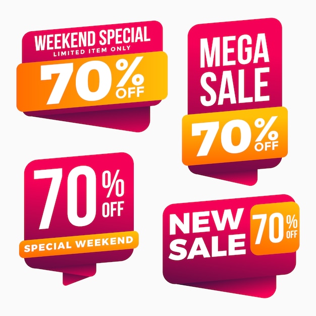Sale Labels Tag Set Coleção