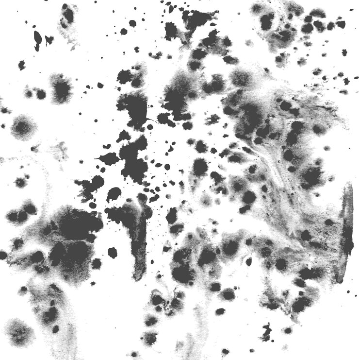 Vetor salpicos e raias de tinta no papel