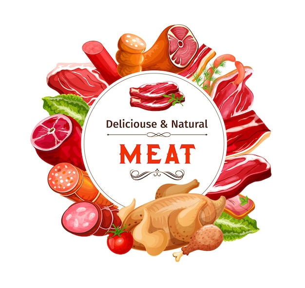 Salsichas de carne bovina e suína presunto bacon e salame