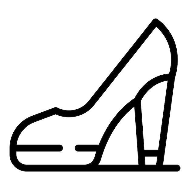 Vetor salto alto ícone contorno vetor calçado elegante feminino