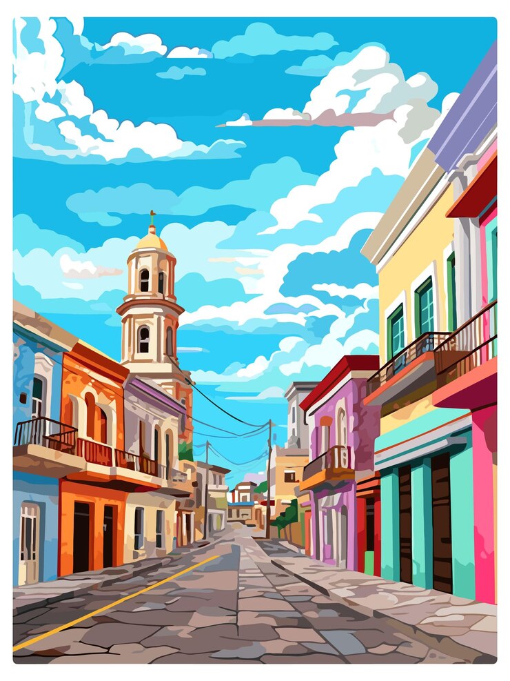 Vetor salvador brasil poster de viagem vintage souvenir cartão postal retrato pintura ilustração wpa