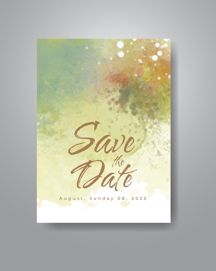 Vetor salve a data com fundo aquarela. design para o seu convite.