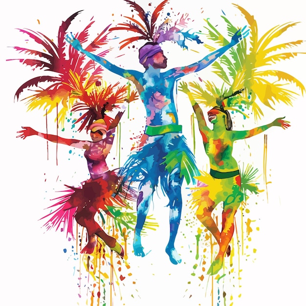 Samba_ritmos_em_aquarela_carnival_bliss_vector