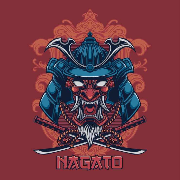 Samurai com Katana Design para ilustração vetorial premium de camisetas