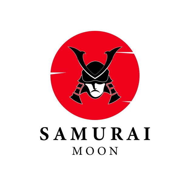 Samurai logo máscara de samurai design de ilustração vetorial ronin japonês