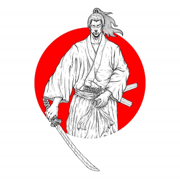 Samurai ronin ilustração