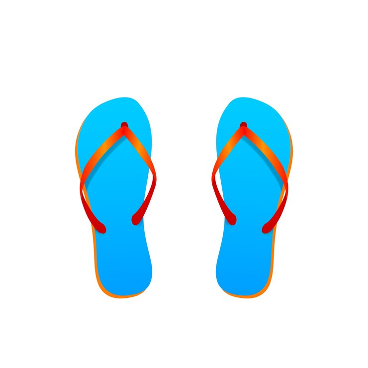Vetor sandálias de praia, chinelos de estilo plano, design de sandálias, ilustração de clip art vetorial isolada em branco