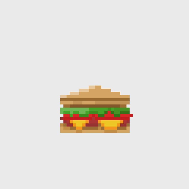 Vetor sanduíche no estilo pixel art