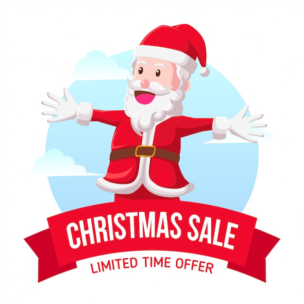 Santa christmas sale icon ilustração