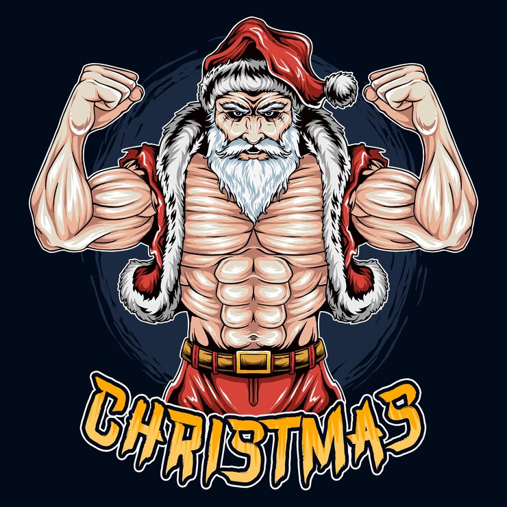 Vetor santa claus natal ginásio musculação
