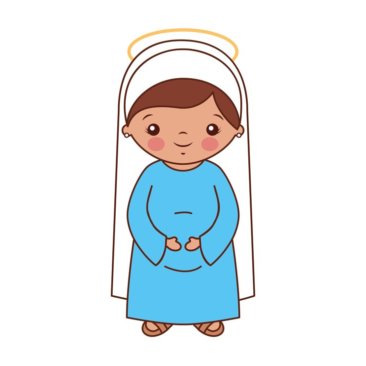 Vetor santa maria grávida ilustração vetorial de desenho animado