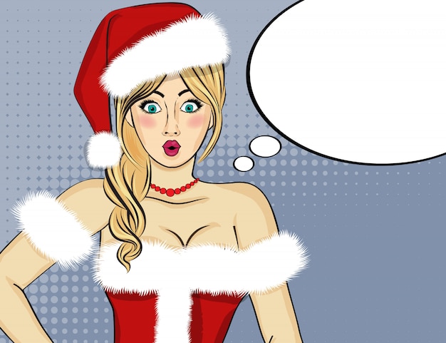 Santa menina com bolha do discurso