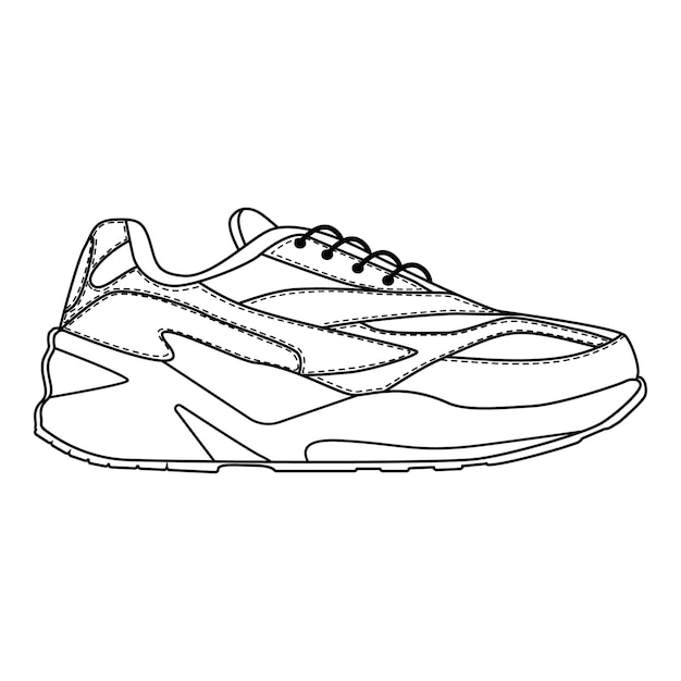 Sapatilhas de tênis de sapatos masculinos isoladas. sapatos de temporada de homem masculino ou ícones em execução. desenho técnico. ilustração vetorial de calçado