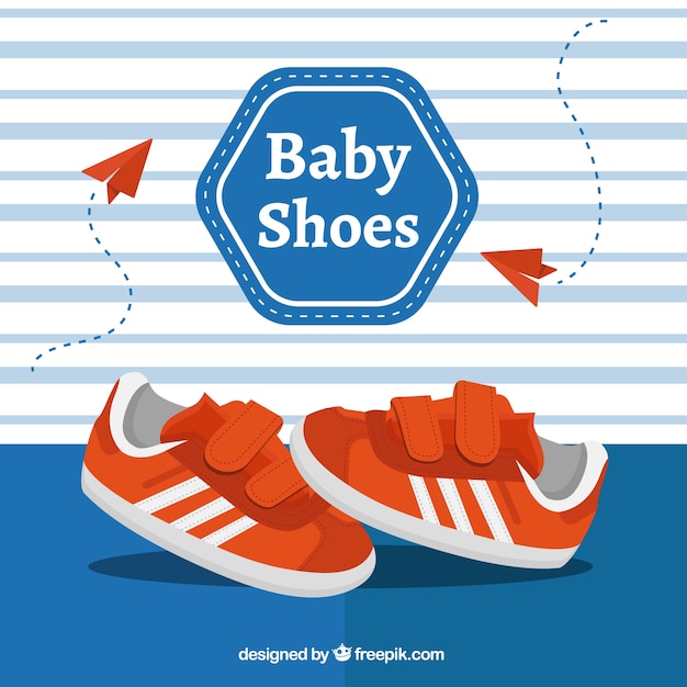 Vetor sapatos de bebê desportivo
