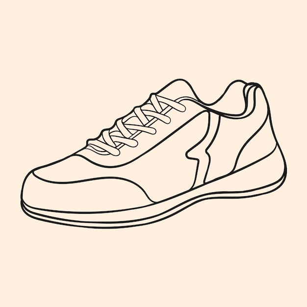 Vetor sapatos de corrida vetoriais desenhados à mão, ilustração em estilo vetorial de desenho animado