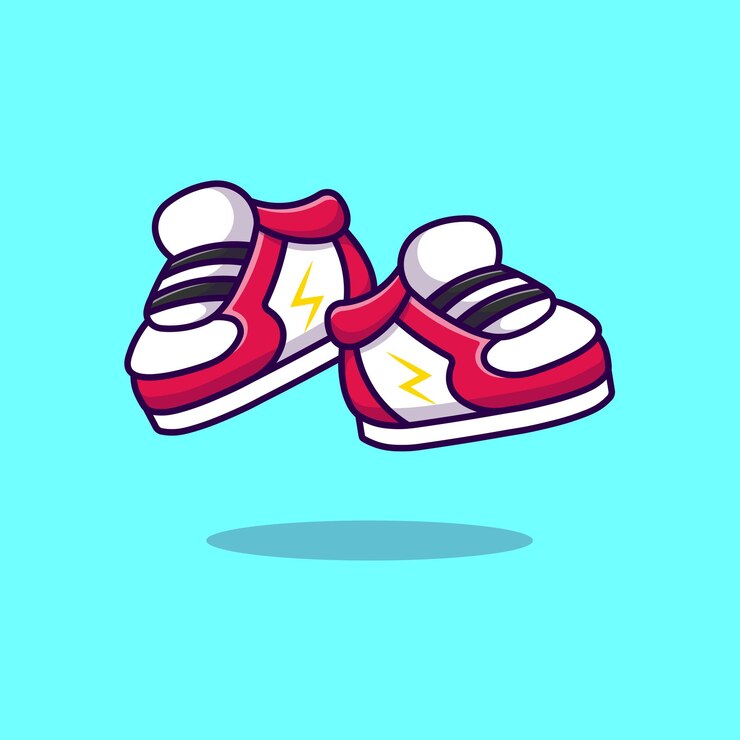 Sapatos de tênis Ilustração de ícones do vetor dos desenhos animados. Conceito de Desenho Animado