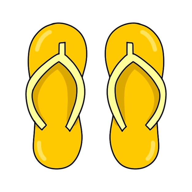 Sapatos de verão amarelos isolados em branco