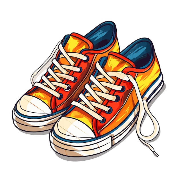 Vetor sapatos de verão desenhados à mão ilustração vetorial de desenho animado clipart fundo branco