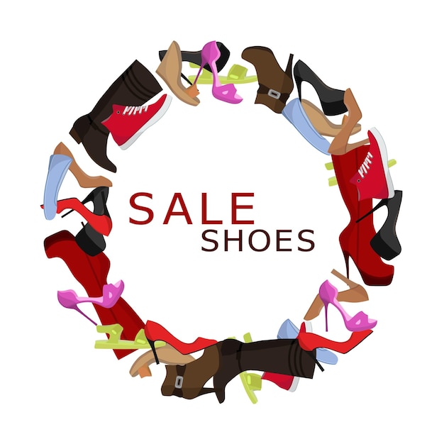 Sapatos femininos Venda de quadros redondos Sapatos e botas para mulheres em forma de bandeira circular Compras