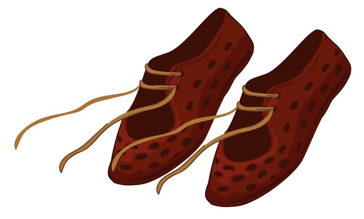 Vetor sapatos romanos antigos com atacadores, bota de calçado velho