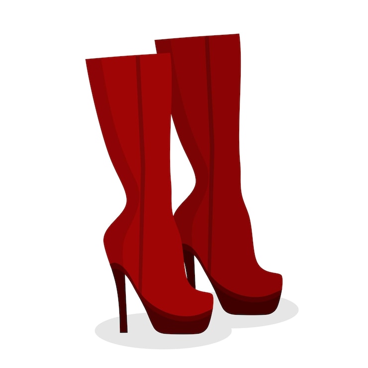 Vetor sapatos vermelhos de moda para mulheres sapatos femininos de inverno, outono ou primavera com salto alto