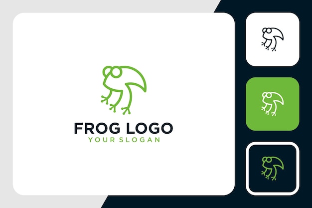 Sapo com design de logotipo de arte de linha