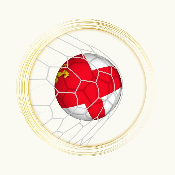 Vetor sark marcando gol símbolo de futebol abstrato com ilustração de bola de sark em rede de futeblol