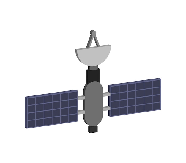 Vetor satélite tridimensional