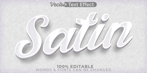 Vetor satin vector texto efeito editável alfabeto tecido de seda textura moderna