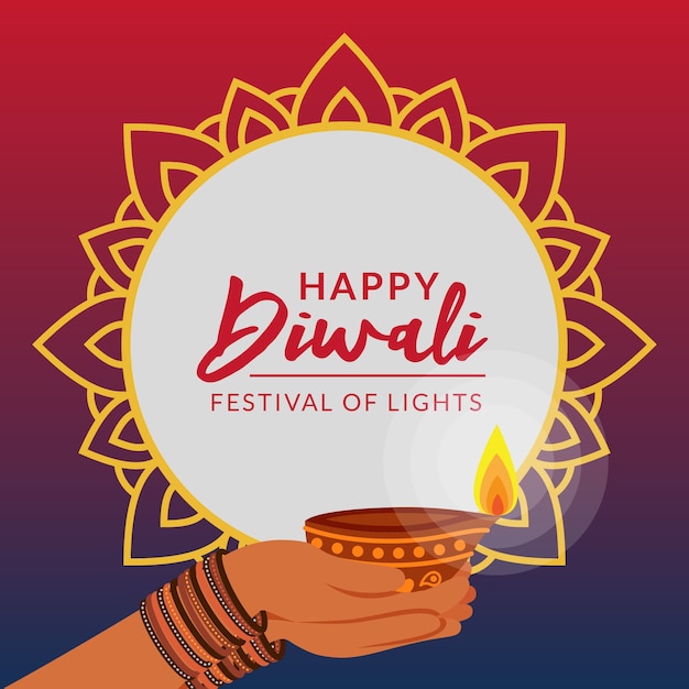 Saudação de festival de diwali criativo