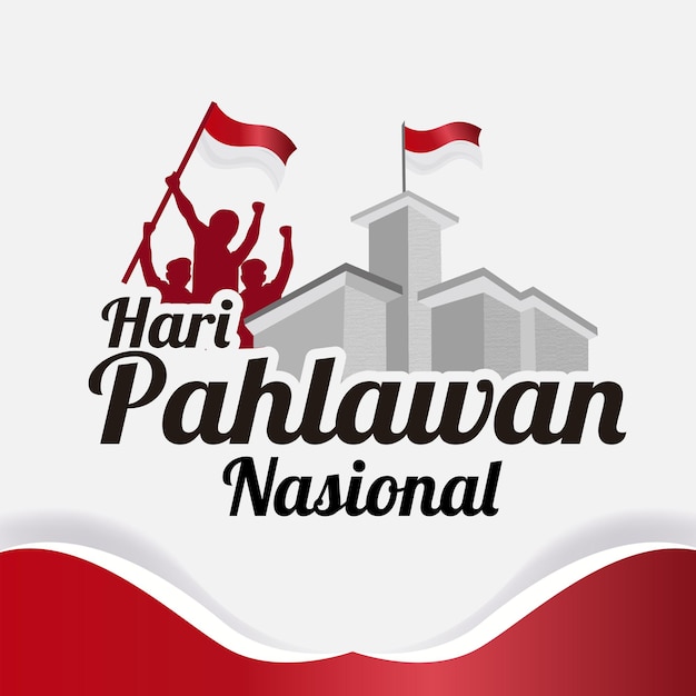Saudação de hari pahlawan nasional projeto de modelo