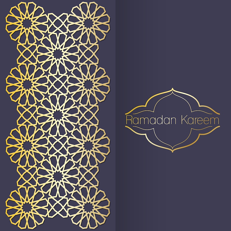 Vetor saudação de ramadan kareem com design árabe