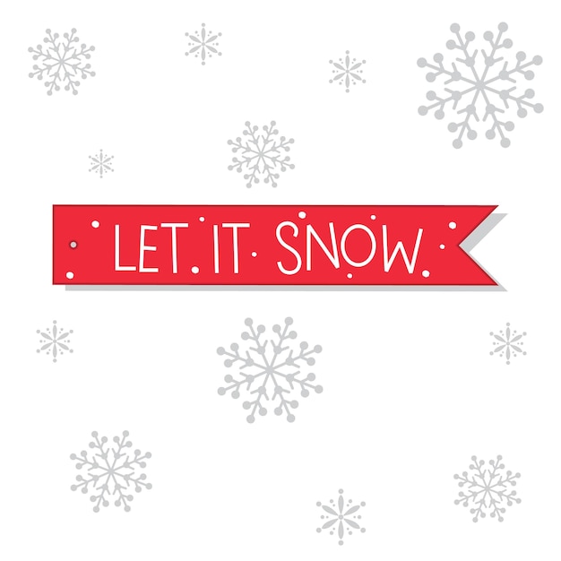 Saudações de natal com design de letras let it snow