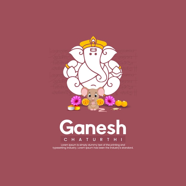 Vetor saudações felizes de ganesh chaturthi. desenho de ilustração vetorial. anúncios criativos.