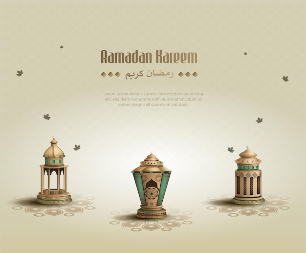 Saudações islâmicas ramadan kareem card design