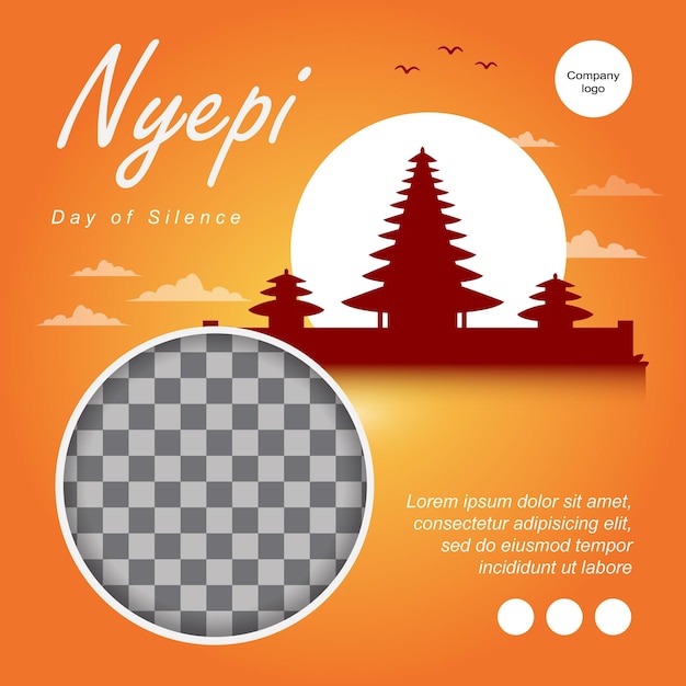 Saudações pelo dia de silêncio de nyepi elegante com área em branco png para sua empresa