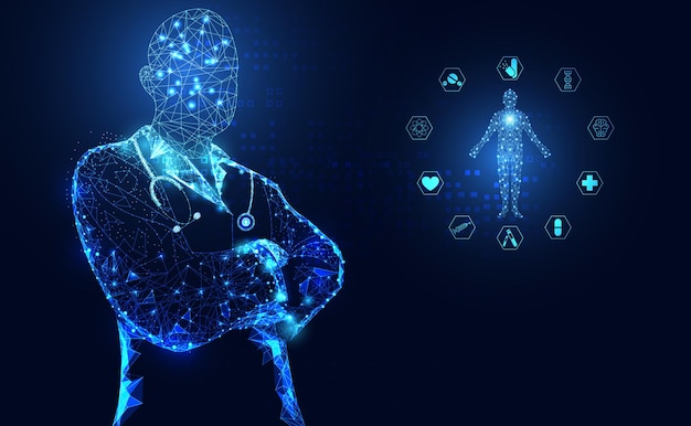 Saúde abstrata ciência médica ícone dos cuidados de saúde tecnologia digital médico conceito moderno